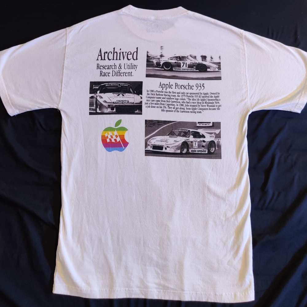 Vintage White Apple Porsche Automotive T-shirt
